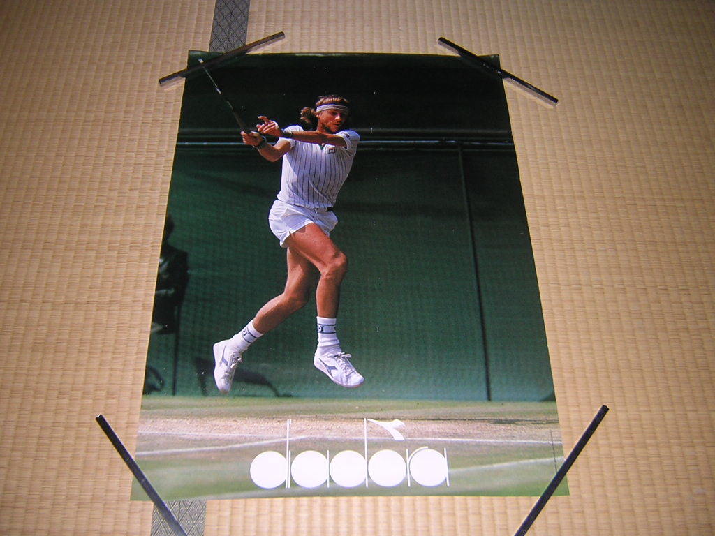 非売品！当時物　ディアドラ　ビヨン・ボルグ　販促ポスター　485㎜×690㎜　テニスプレーヤー　FILA フィラ　70年代 80年代