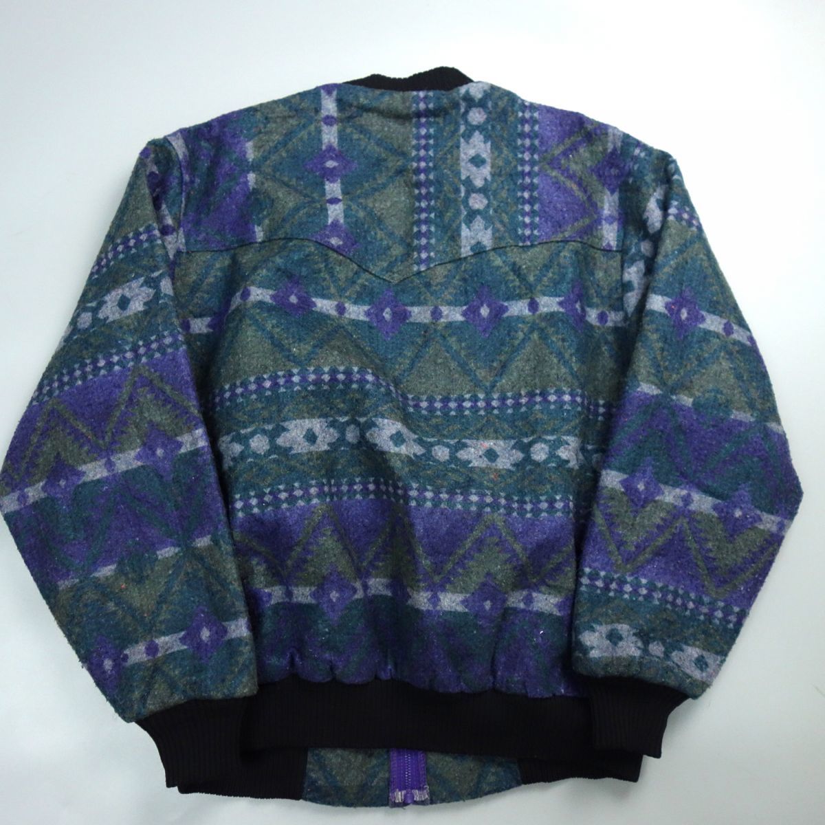 USA製 80s SADDLE KING WESTERN サドルキング TALONジップ 総柄 ジップ 