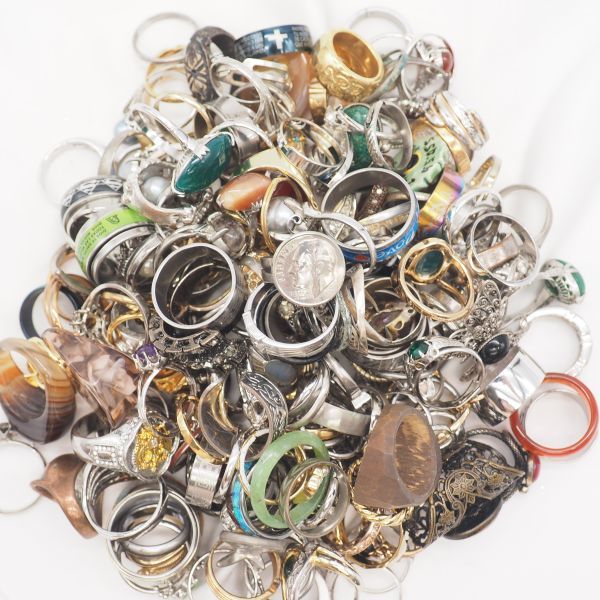 R0811 リング 指輪 まとめて 500g以上 セット 真珠 パール シルバー カラーストーン多数 大量 1円