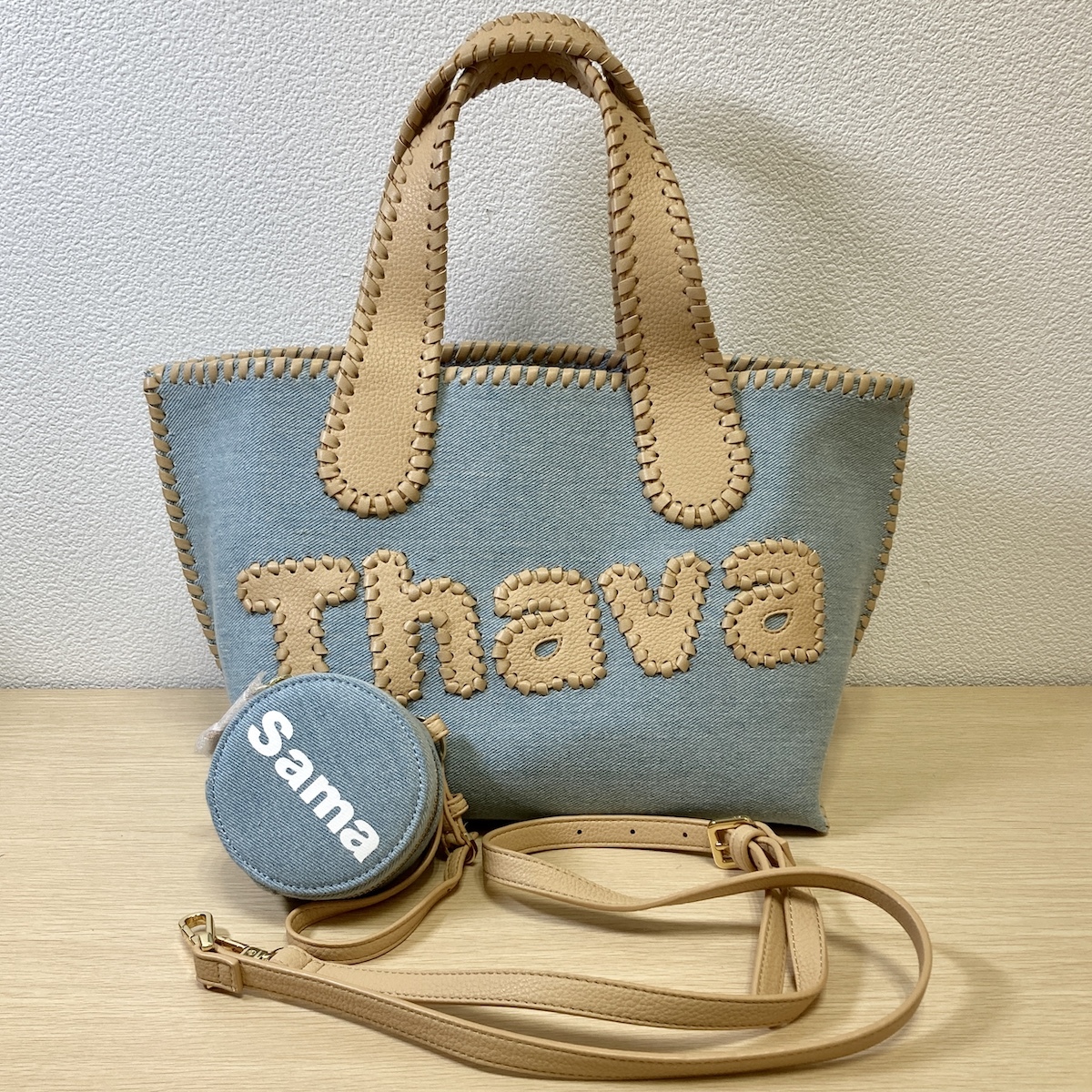 Samantha Thavasa サマタバトートバッグ 小 ミニポーチ付き デニムver