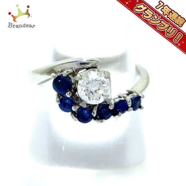 ノーブランド Unbranded リング - Pt900×ダイヤモンド×サファイア ダイヤ0.30カラット/サファイア0.48カラット 美品 アクセサリー（指）