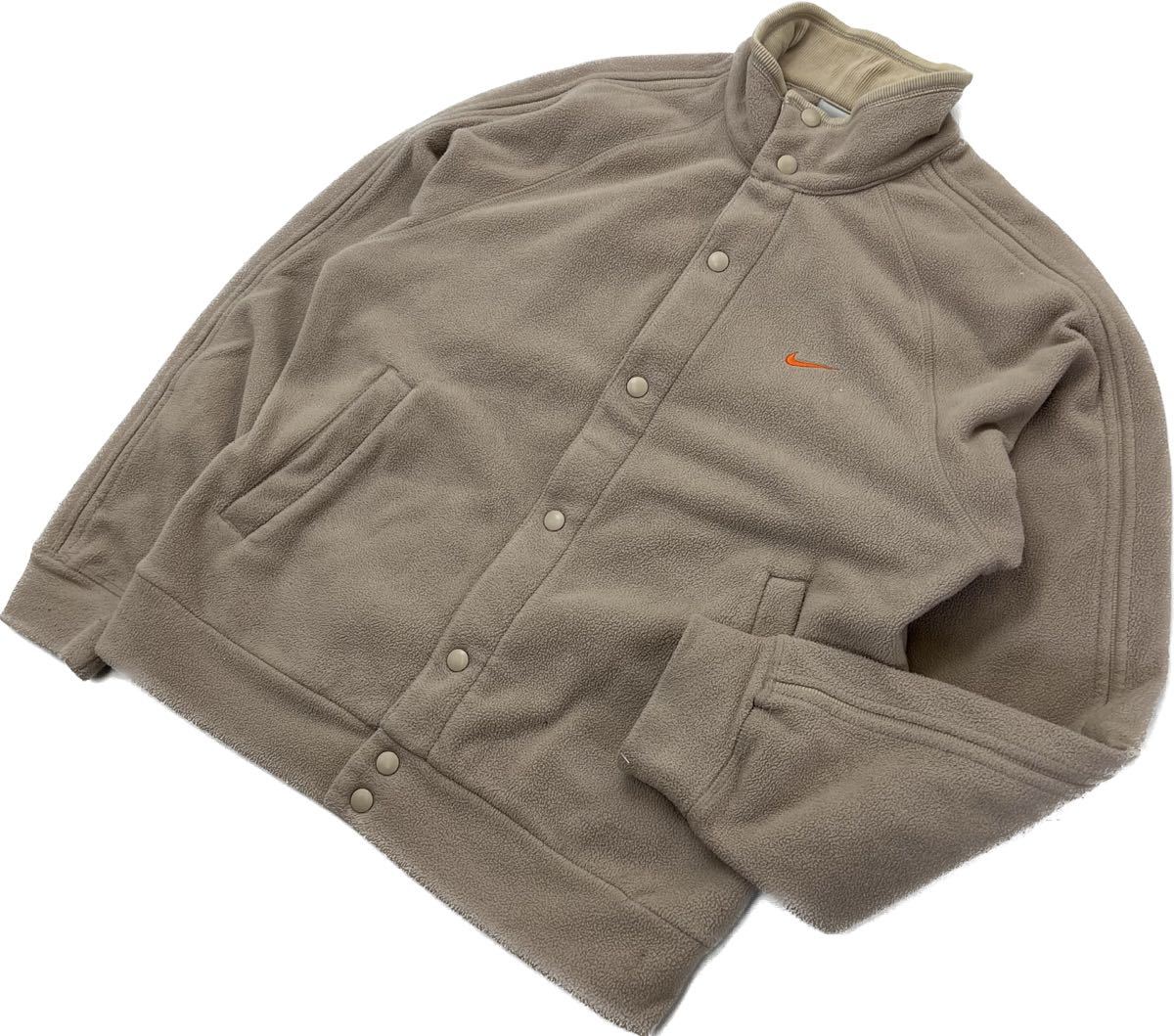 NIKE ☆ 様々なシーンで◎ ベージュ フリース ジャケット スナップ 