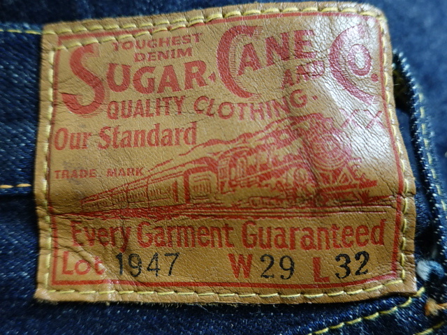 ■0906■SUGAR CANE シュガーケーン 東洋エンタープライズ TOYO ENTERPRISE●デニム W29 Lot 1947 赤耳 ボタンフライ 革パッチ●