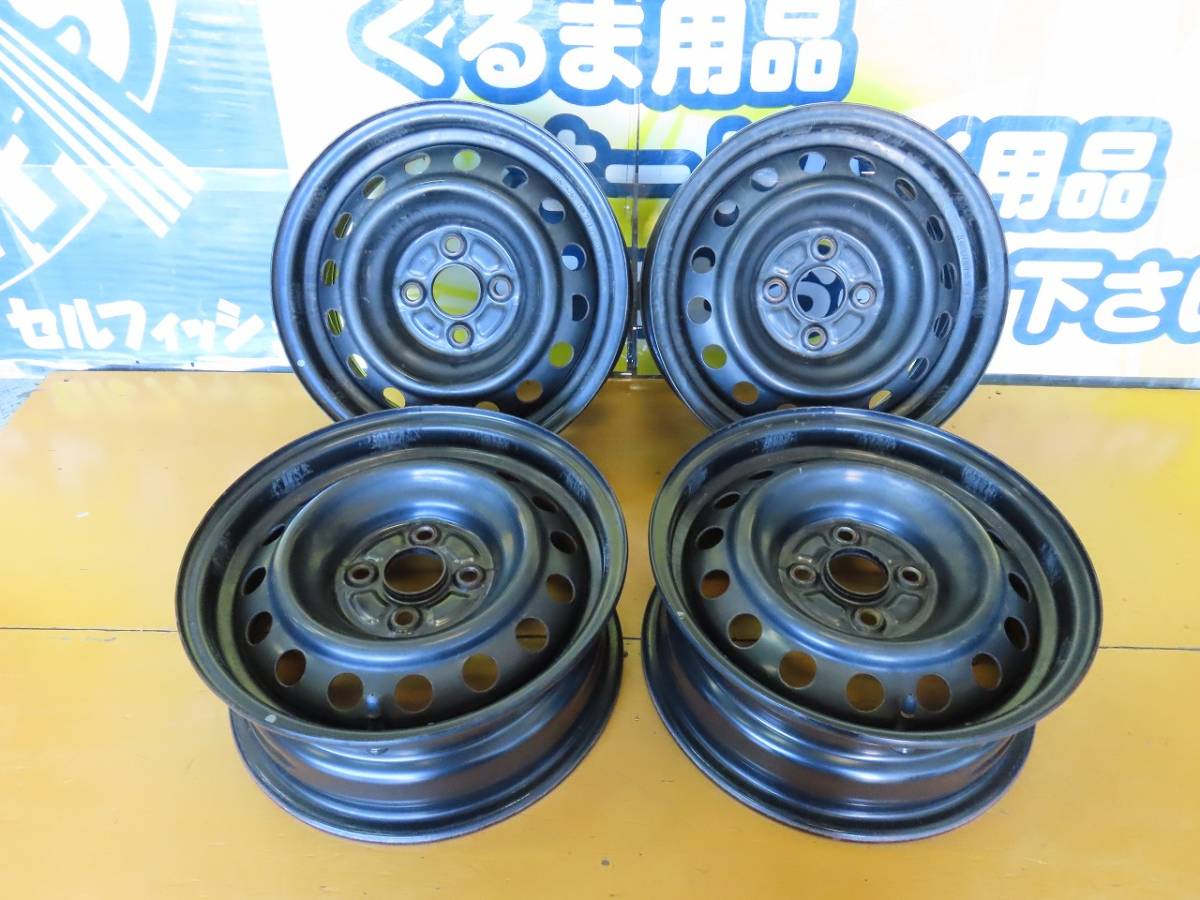 ☆トヨタ ポルテ NNP10 純正 14インチ スチール ホイール 5.5J +33 4穴 PCD100 ブラック 4本 中古 鉄 TOYOTA Porte シエンタ NCP81G☆