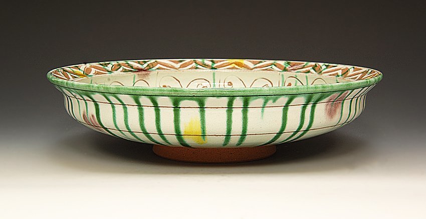 幸兵衛窯 人間国宝「加藤卓男」作 ペルシア三彩鳥文 大皿 希少