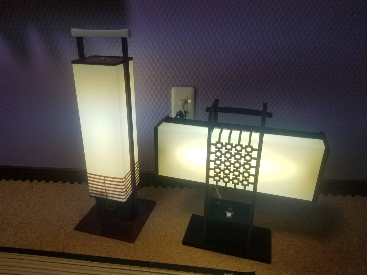 National 和室照明 行燈 昭和 レトロ ナショナル あんどん 昭和レトロ 日立 ナショナル あんどん型照明 二個セット 昭和家電 蛍光