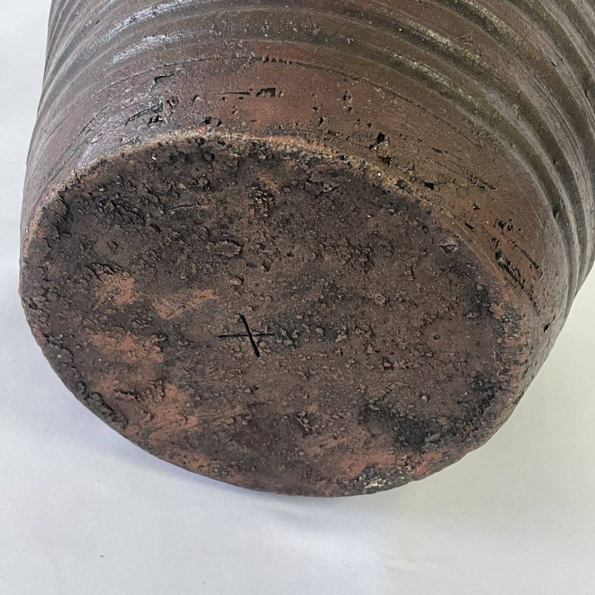 古備前 壺 備前焼 花入 花器 つぼ 超美品室町時代 波状文壷