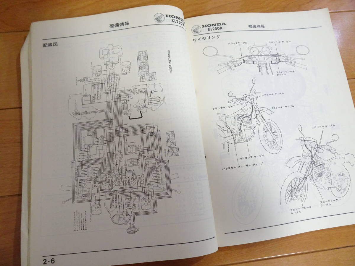 ホンダ XL250R エンジン形式MD03E サービスマニュアル 原本の使用済み