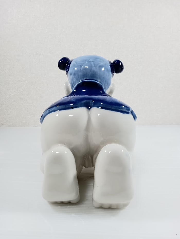 人形置物 陶製【ヴィンテージ】中国製 陶器 唐子陶器枕 女の子 (洋風 