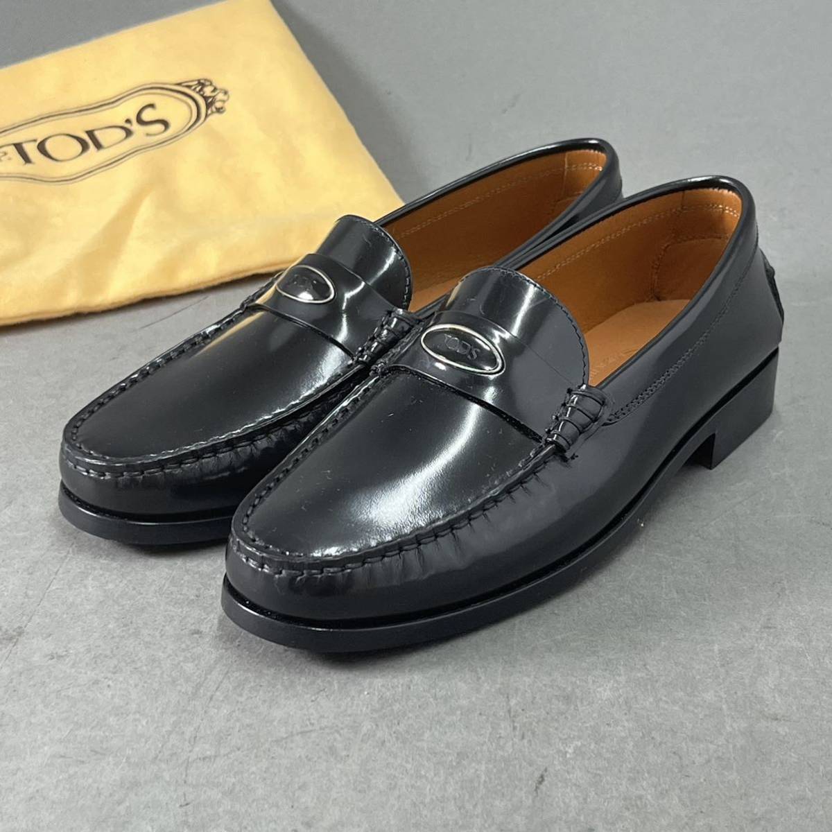 Ei12《美品》イタリア製☆ TOD'S トッズ レザー ローファー ドライビング シューズ 36 1/2 23.5cm相当 レディース 女性用 ブラック 