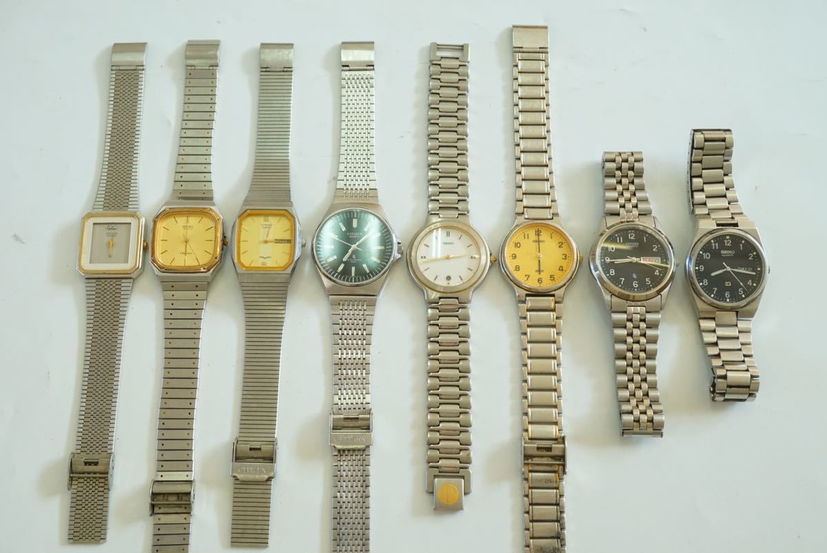 F85 SEIKO/セイコー CITIZEN/シチズン メンズ 腕時計 8点 ブランド アクセサリー クォーツ 大量 まとめて おまとめ まとめ売り ジャンク品