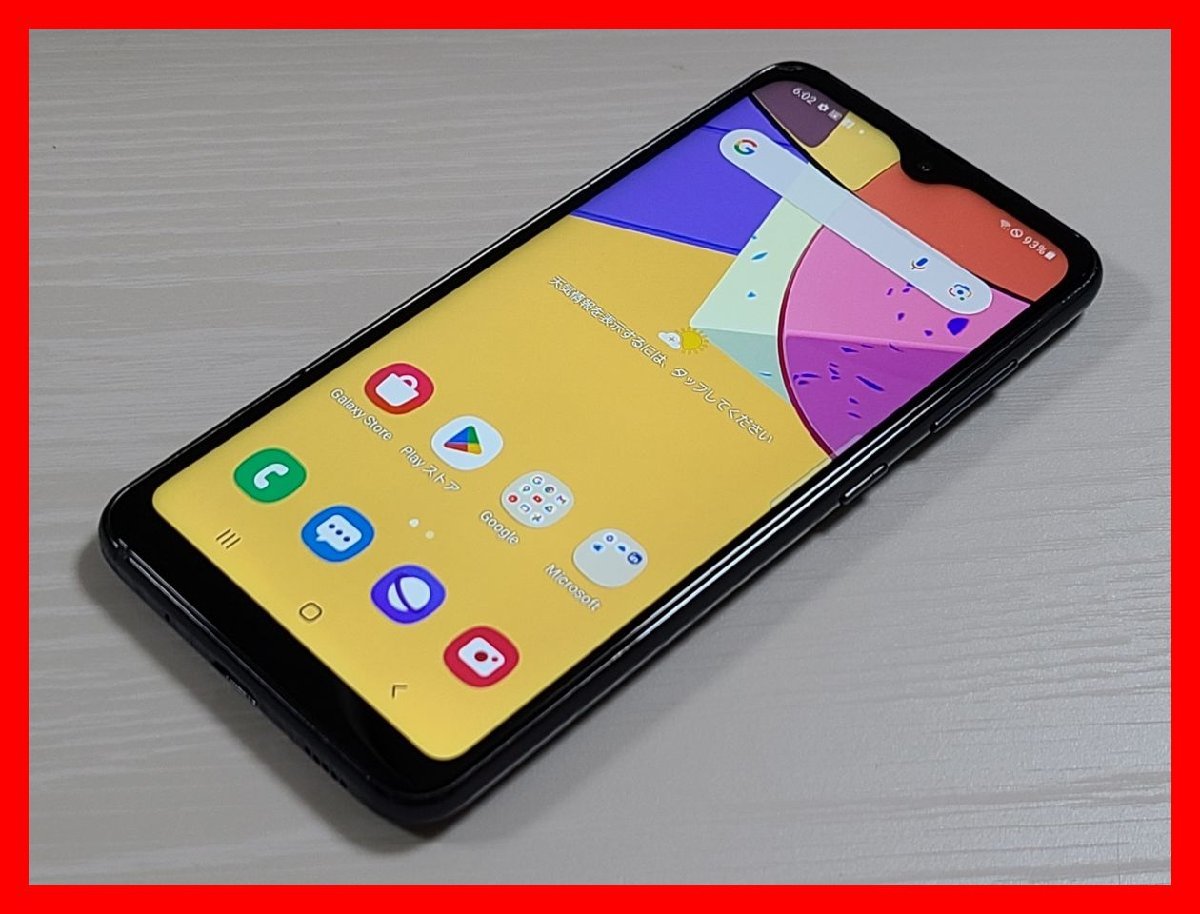 ★【33853WM】 ジャンク au SCV49 SAMSUNG Galaxy A21 ブラック SIMロック解除済 1円！1スタ !