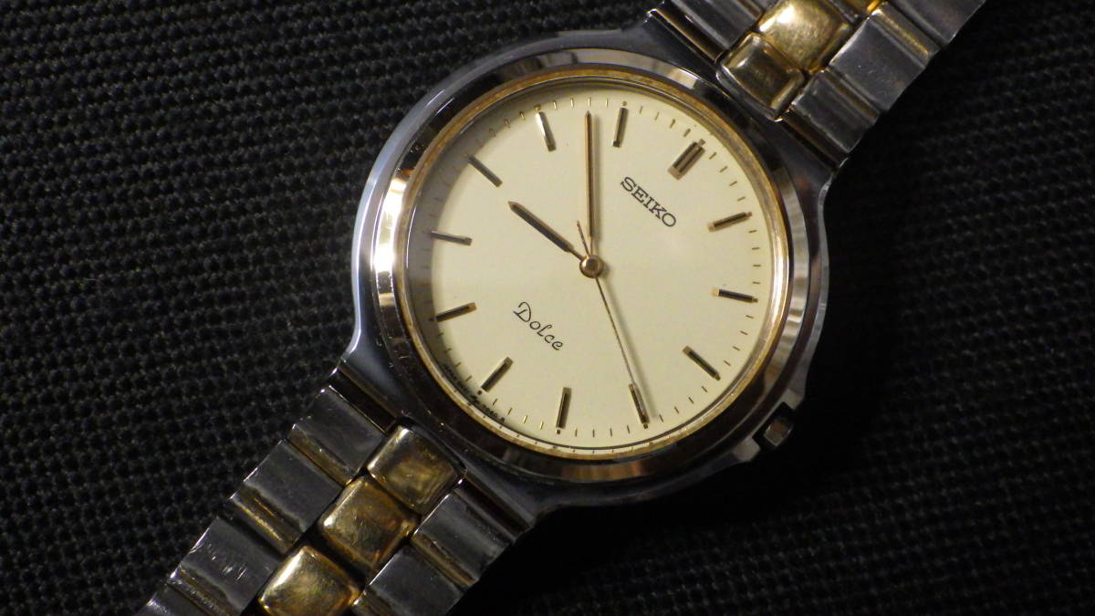 ☆SEIKO セイコー DOLCE ドルチェ 8N41-7020 アイボリー文字盤 メンズ 
