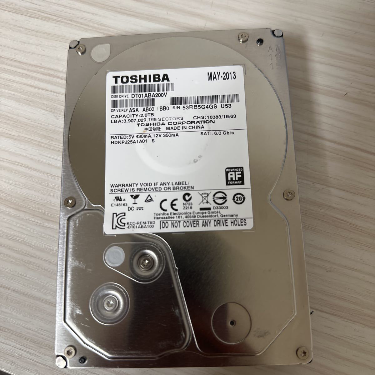 正規品，HOT X198: /AVコマンド対応 使用0時間 TOSHIBA SATA 3.5インチHDD SATA 2TB DT01ABA200V 2000GB(2TB～)｜売買されたオークション情報、yahooの商品情報をアーカイブ公開 - オークファン 3.5 SerialATA