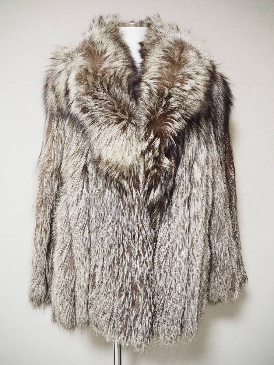 レディース 【極美品】毛皮コート シルバーフォックス セミロング 11 