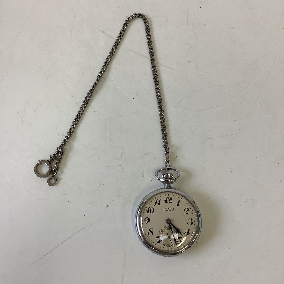 K163-A9D SEIKO セイコー PRECISION プレ シジョン 手巻き 国鉄 鉄道懐中時計 アンティー ク懐中時計 時計 稼動品