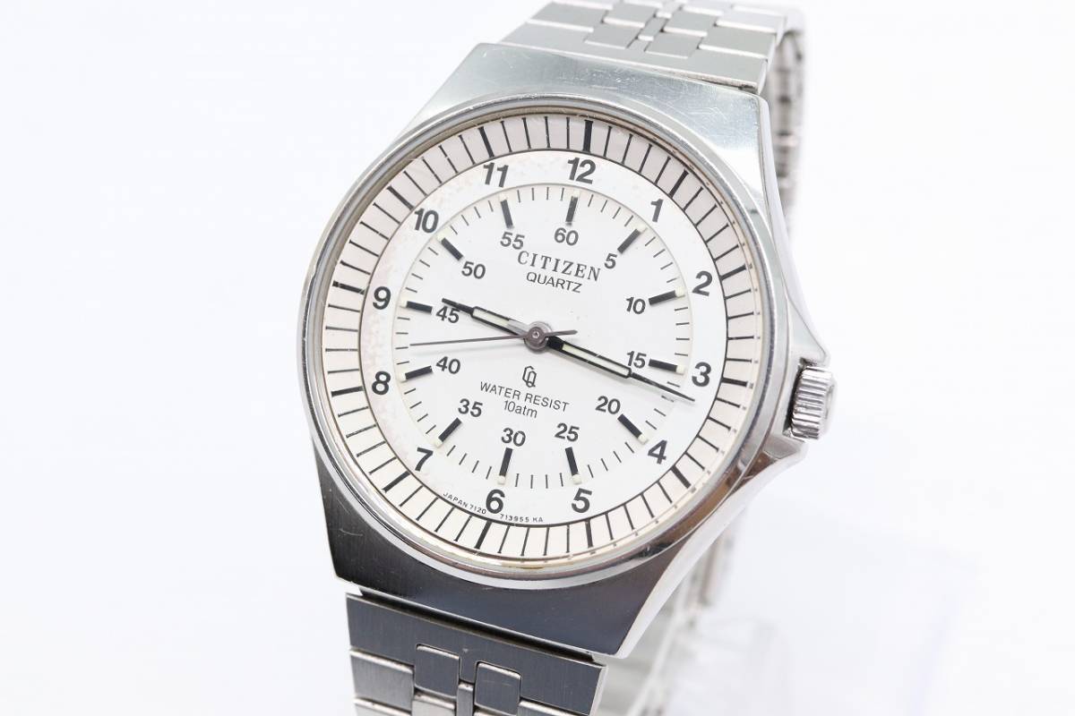【W82-35】動作品 電池交換済 CITIZEN シチズン ヴィンテージ 腕時計 4-710487 メンズ【送料全国一律185円】