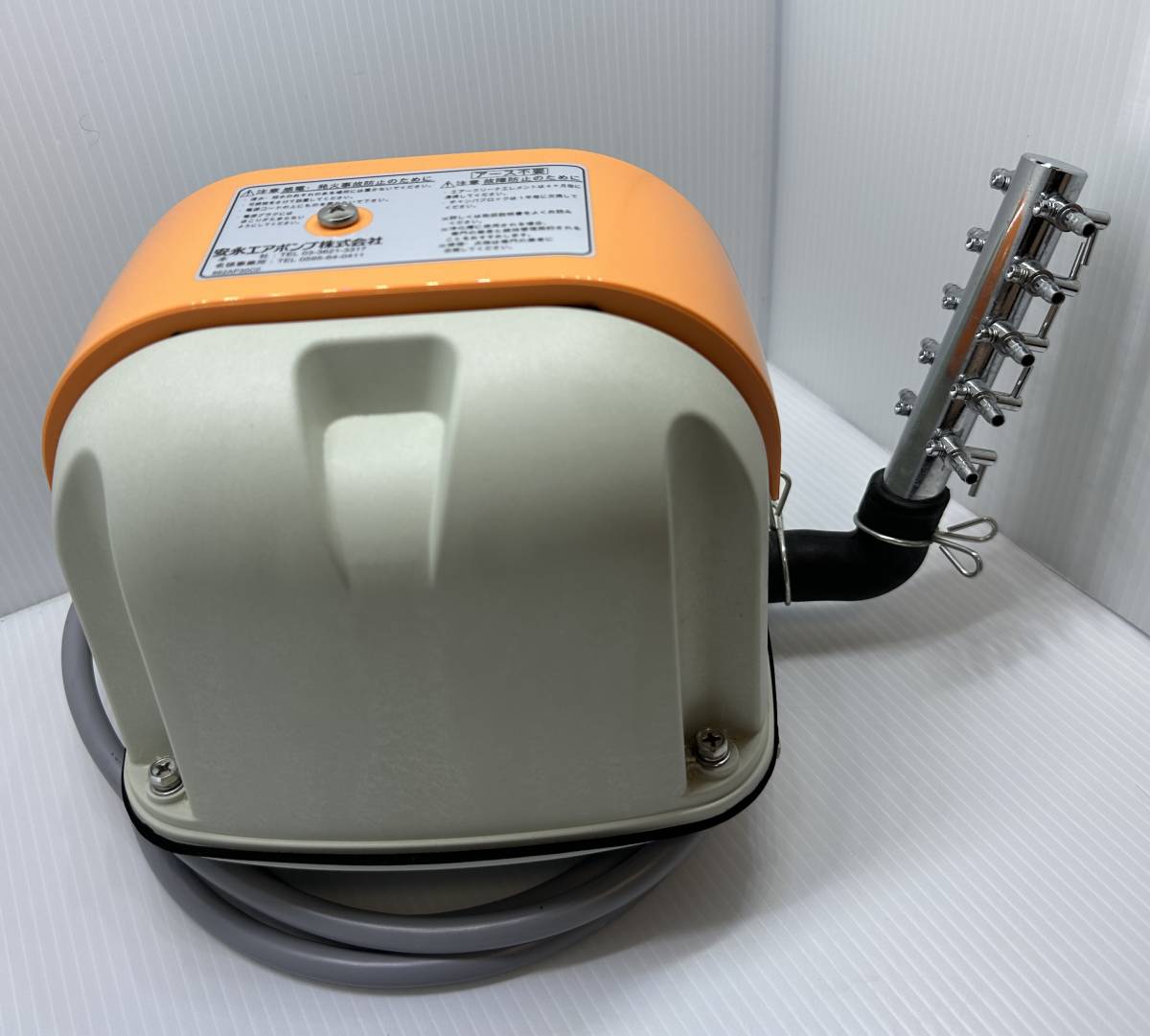 AP-40P 安永 エアーポンプ オリジナル 浄化槽 | : 1年保証付接続ホース付安永 安永エアポンプ ブロワー 分岐管 浄化槽エアーポンプ ペット用品 分岐装置 8連風量調節 浄化槽ブロワ