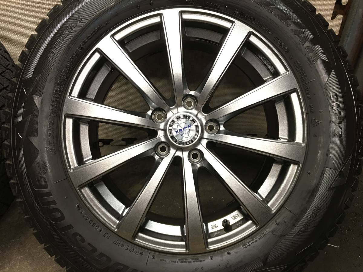 225/65R17】溝有ブリヂストンDM-V2 スタッドレスタイヤ【17×7J+48 