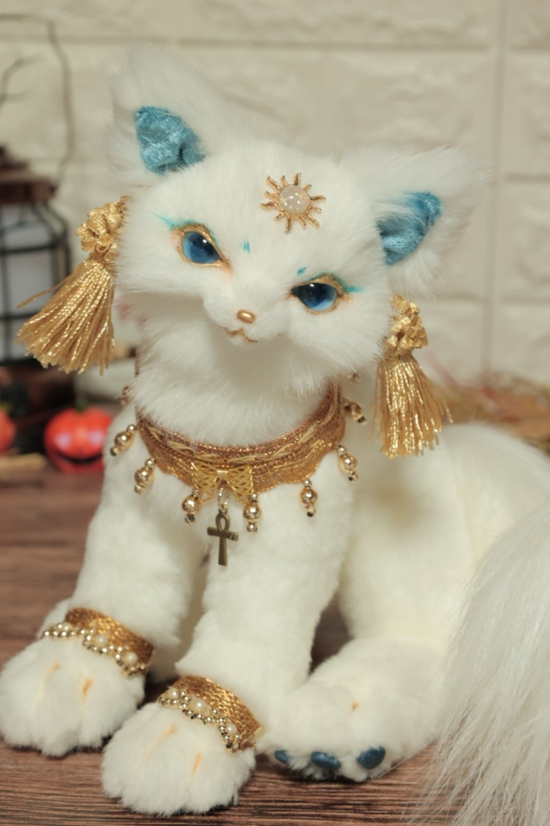 怪盗白猫さん ぬいぐるみ 見にくく ハンドメイド アーティストベア 