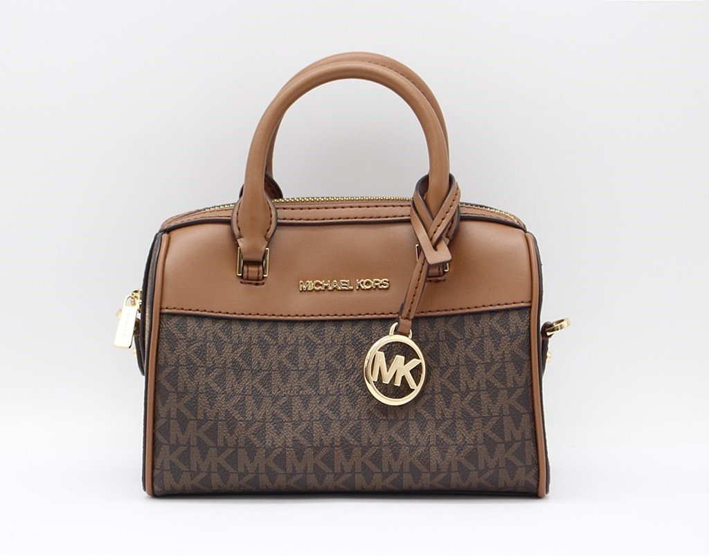 マイケルコース 2way ハンドバッグ 35S2GTFC0B MK柄 シグネチャー ショルダー トラベル ミニ ブラウン MICHAEL KORS z23-2978 中古品 z_b