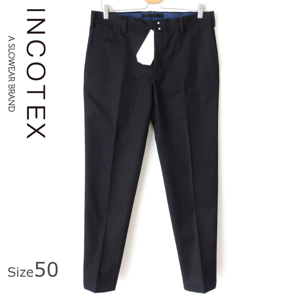 新作，低価 INCOTEX インコテックス 最高級 チノパン スラックス テーパードパンツ 美脚 シルエット ブラック 黒 メンズ 50 XL 2Lサイズ(インコテックス)｜売買されたオークション情報、yahooの商品情報をア インコテックス