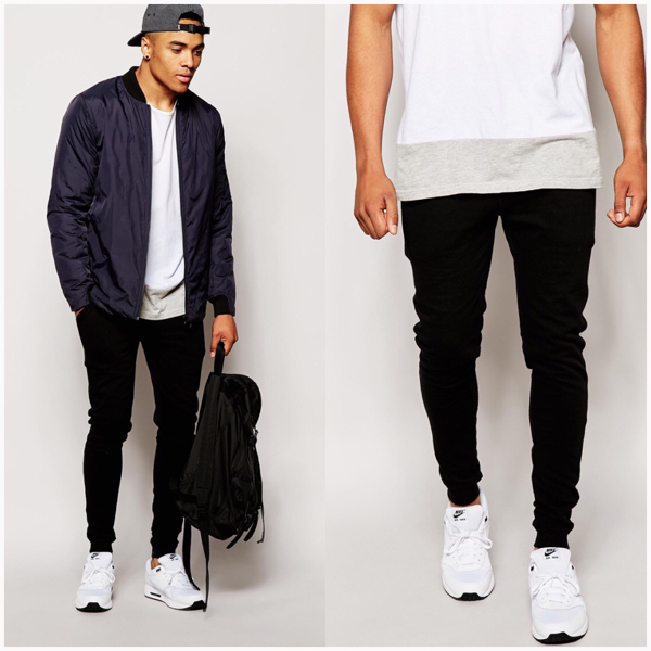 ASOS日本未入荷 スーパースキニージョガーパンツ 黒 26/66cm