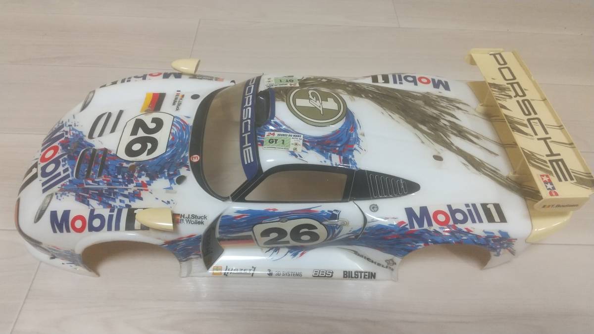 ポルシェ911GT1 TA03R-S プロポ、サーボ付ジャンク部品取りにて タミヤ 1/10RC TA03R-S ポルシェ911GT1ボディ付き 中古品 現状渡し