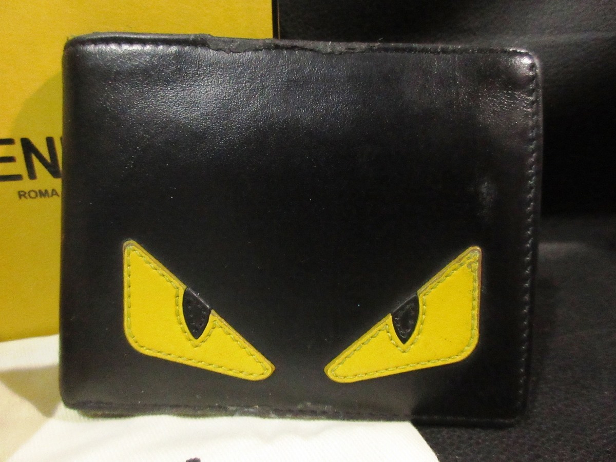 フェンディ FENDI モンスター バッグバッグズ レザー 二つ折り 財布