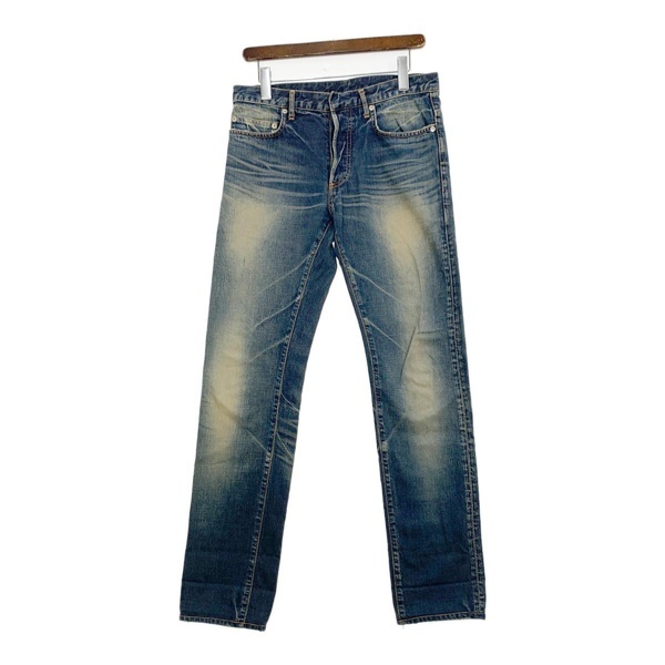 Dior HOMME デニム ジーンズ ストレート ボトム ボタンフライ 日本製 古着 メンズ W30 インディゴ ディオール オム ジーパン DM9382■