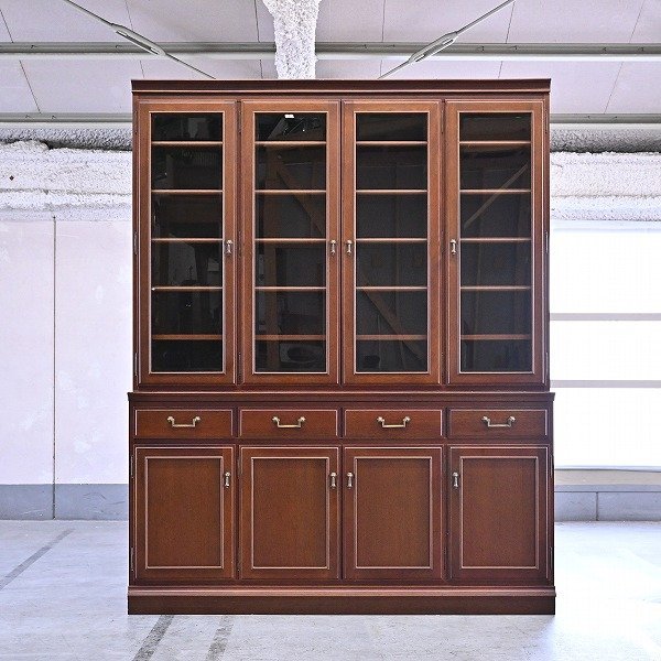 マルニ地中海シリーズ 照明付 飾り棚 ガラスキャビネット ハイボード