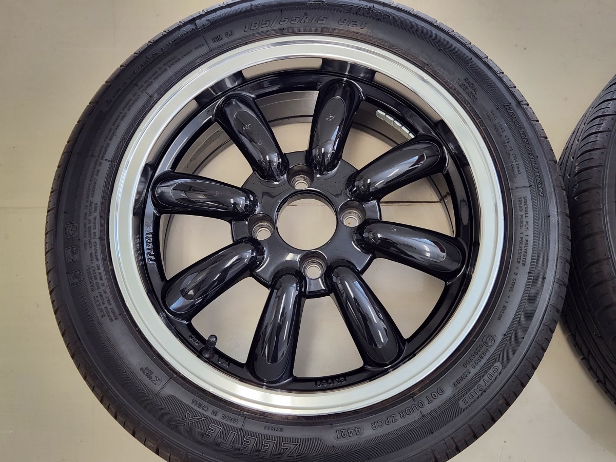 ワタナベ 15インチ 4穴 PCD100 バリ溝