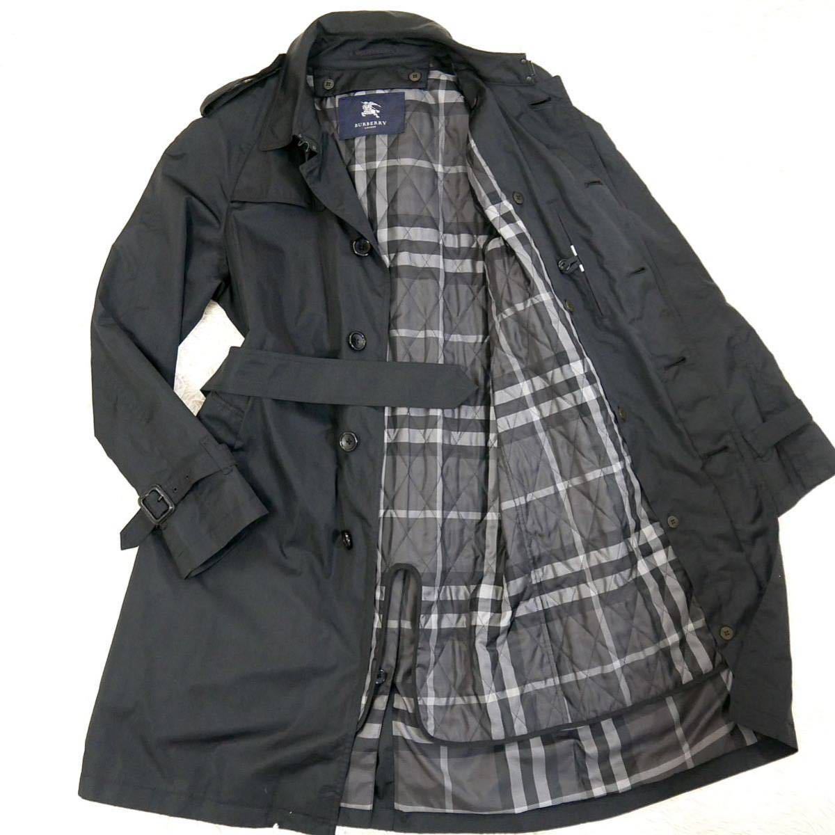 Burberry バーバリーロンドン ノバチェック トレンチコート 黒 L相当