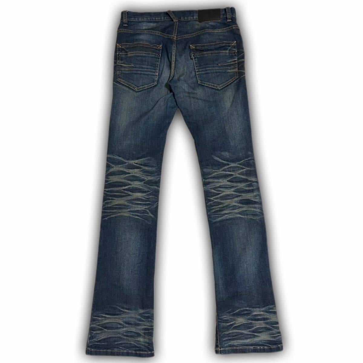 00s TORNADO MART Archive Design Coating Flare Jeans デニムパンツ 