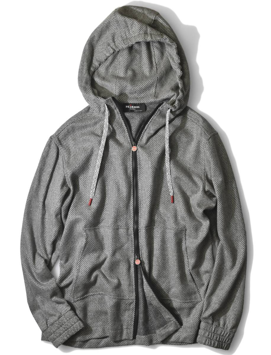  62 7万 kiton キートン 最高級カシミア100% ラフな外観のライトツイード 着丈長め 着こなしに差が付く カシミアフードブルゾン(男性用)｜売買されたオークション情報、yahooの商品情報をアーカ 男性用