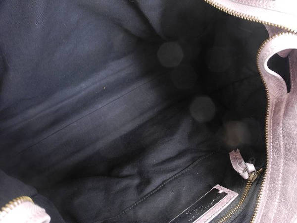 1円 バレンシアガ ザ・シティ レザー ハンドバッグ 薄紫 AB246