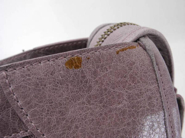 1円 バレンシアガ ザ・シティ レザー ハンドバッグ 薄紫 AB246