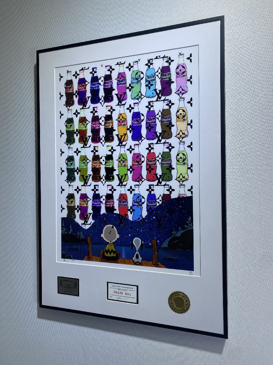 DEATH NYC 額付き 世界限定100枚 アートポスタ スヌーピー SNOOPY 海
