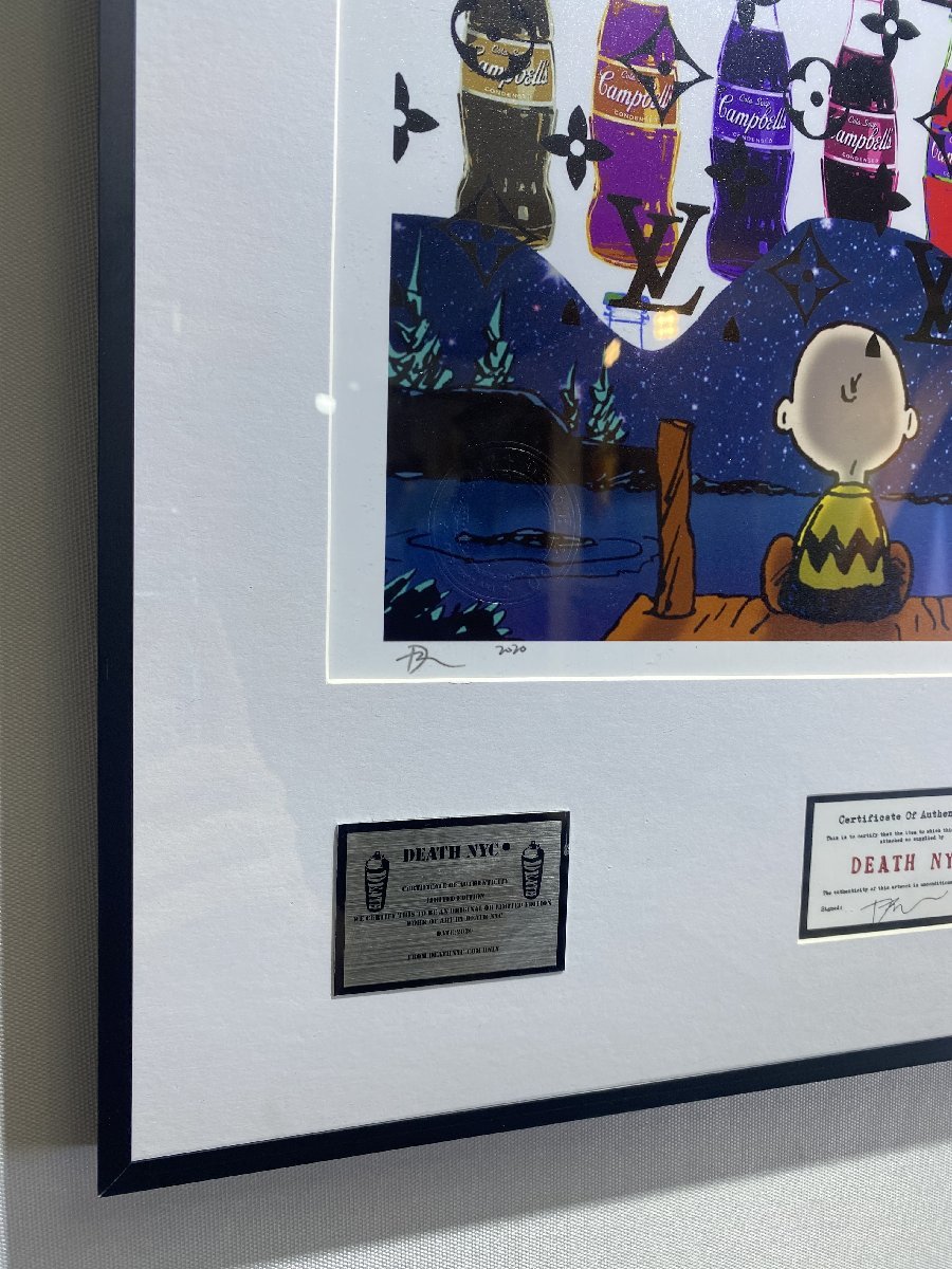 DEATH NYC 額付き 世界限定100枚 アートポスタ スヌーピー SNOOPY 海