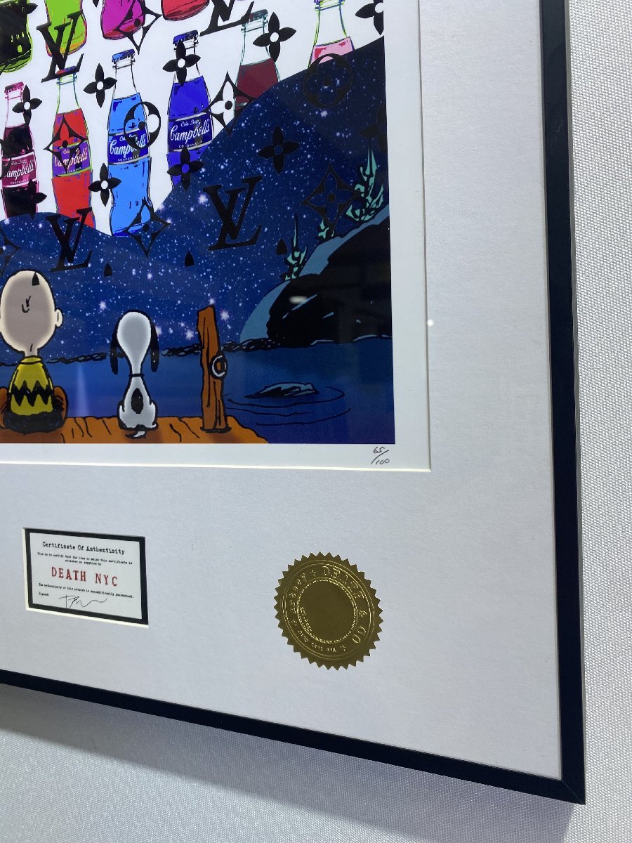 DEATH NYC 額付き 世界限定100枚 アートポスタ スヌーピー SNOOPY 海