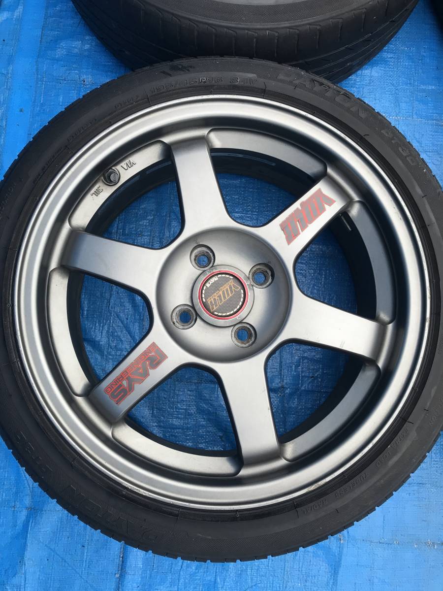 RAYS TE37 SONIC SL 16インチ 7J ＋34 4H 100 2本 セット 4穴 PCD100