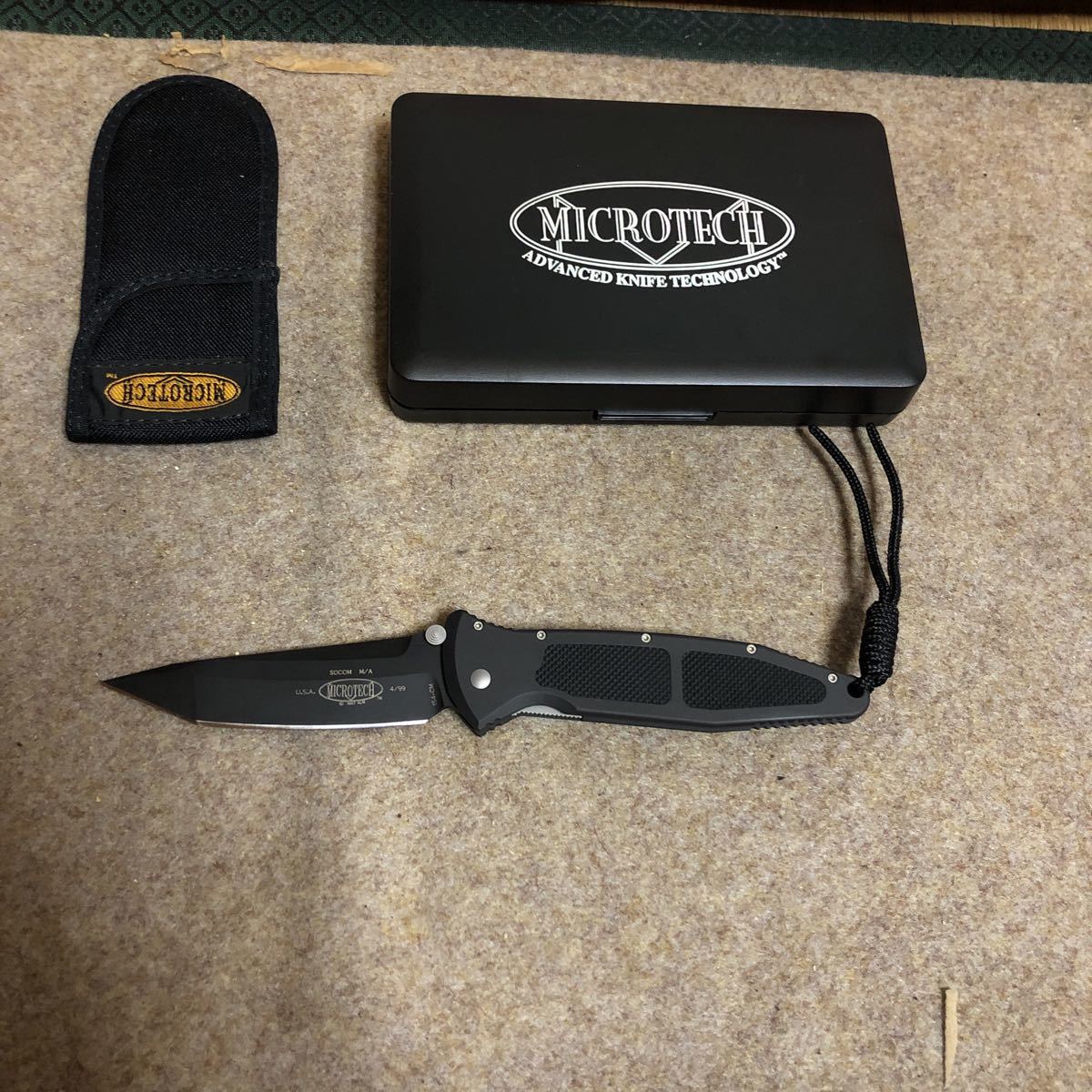 Microtech Socom Black Manual Elite SOCOM T⁄E Handle Apocalyptic 