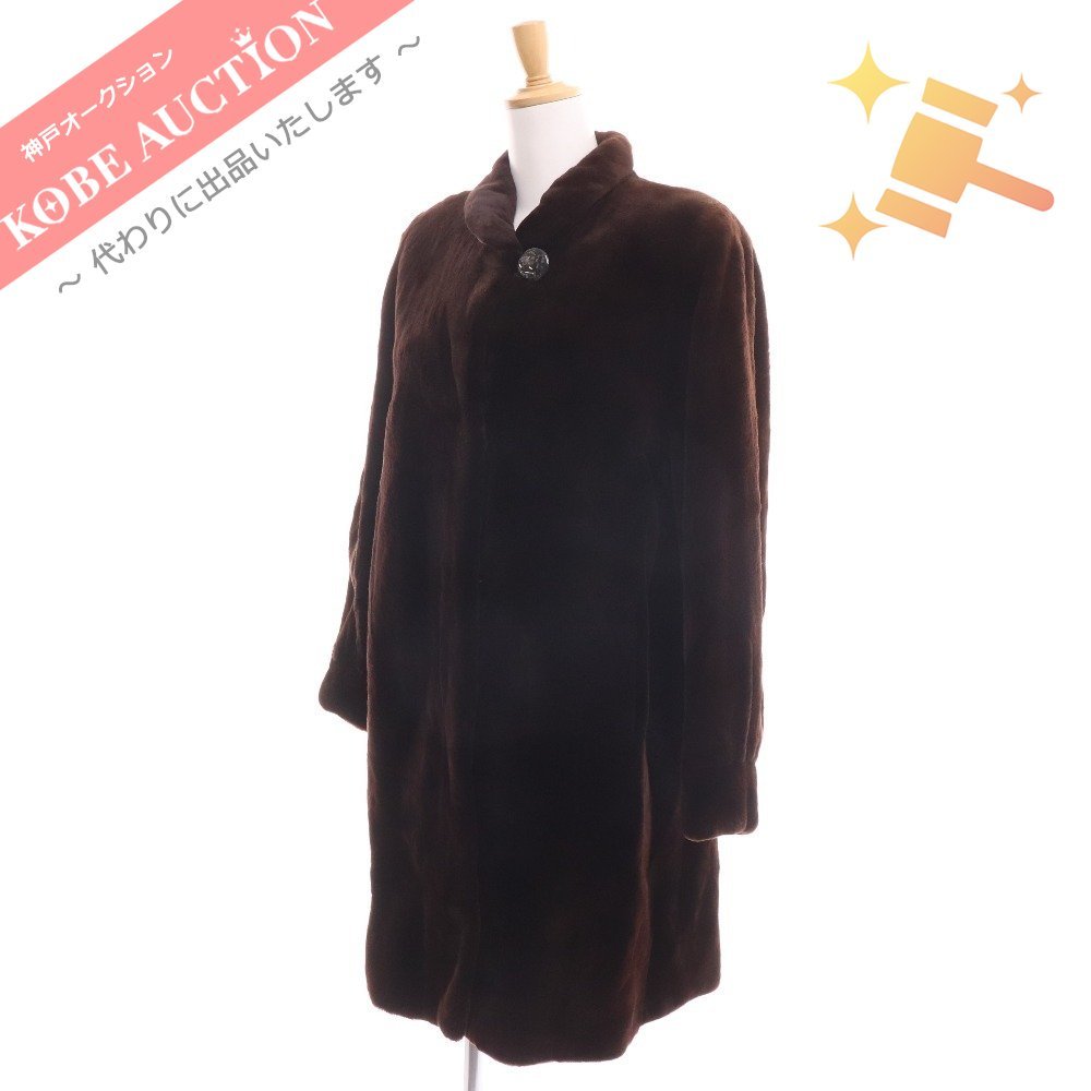■ SAGA MINK サガミンク コート セミロングコート アウター ジャケット メンズ レディース F ブラウン