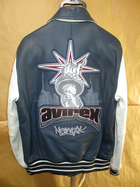 AVIREX 6161086 NEW YORK LEATHER JACKET ニューヨーク　オール　レザー　スタジャン　ジャケット　M