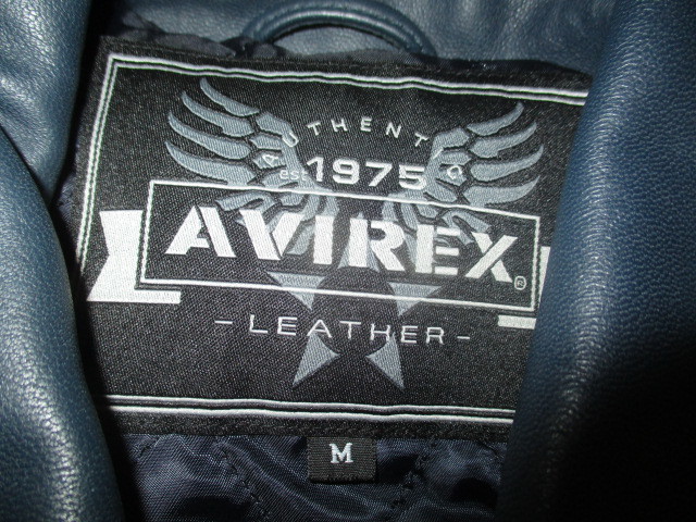 AVIREX 6161086 NEW YORK LEATHER JACKET ニューヨーク　オール　レザー　スタジャン　ジャケット　M