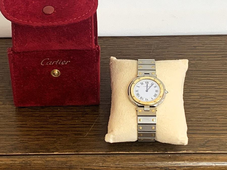 訳あり*カルティエ Cartier サントス ラウンド クォーツ ヴィンテージ