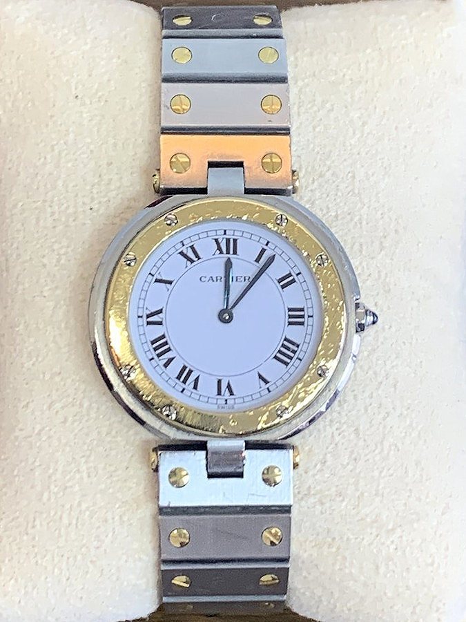訳あり*カルティエ Cartier サントス ラウンド クォーツ ヴィンテージ