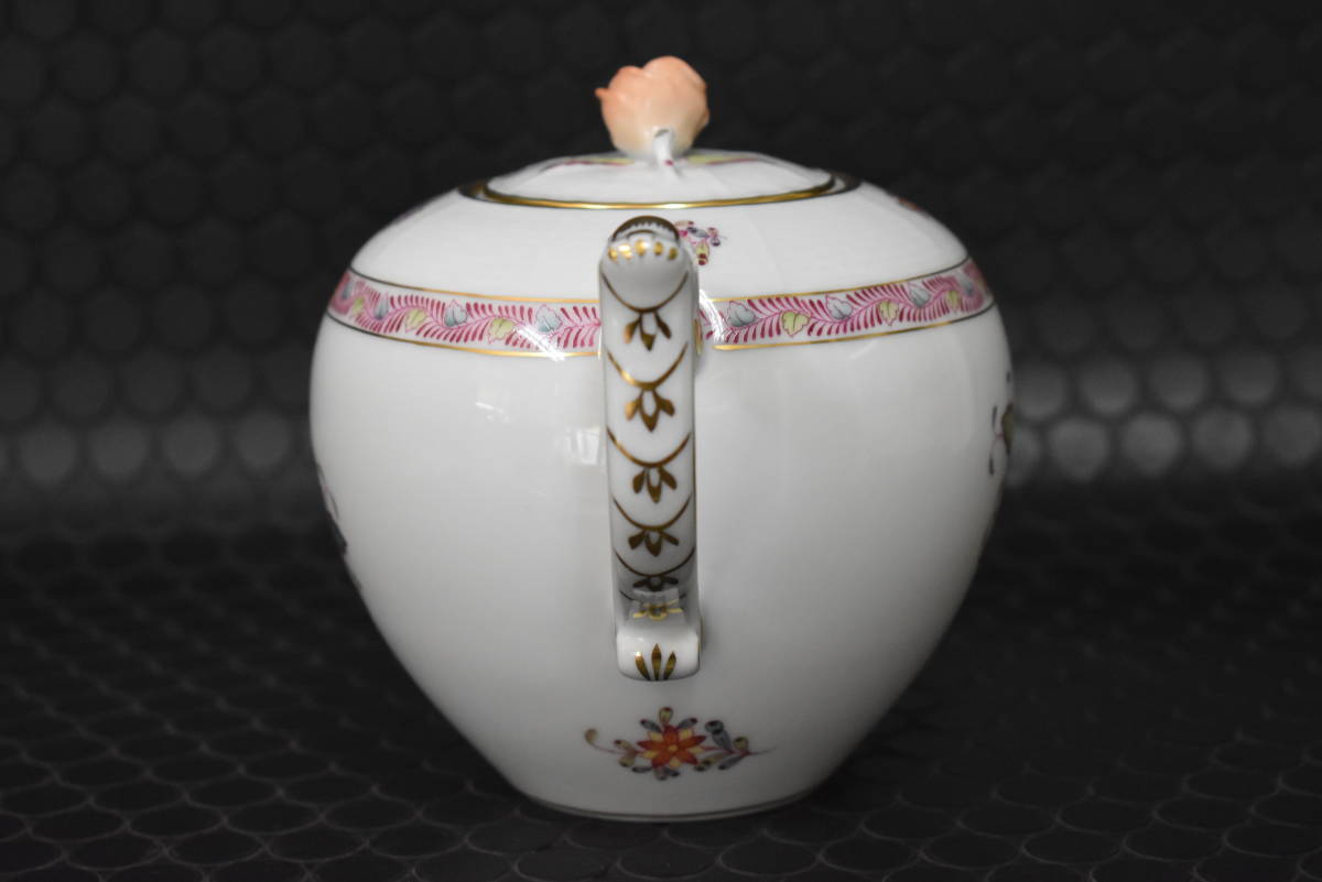 うぶ品 HEREND HVNGARY ヘレンド 花柄 ピンク 金彩 ティーセット 