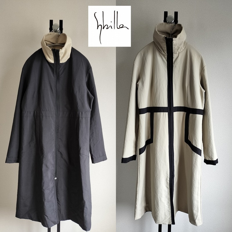 シビラ Sybilla リバーシブル 撥水 バイカラー ロングコート L相当 シビラ Sybilla 撥水 L リバーシブル バイカラー ロングコート
