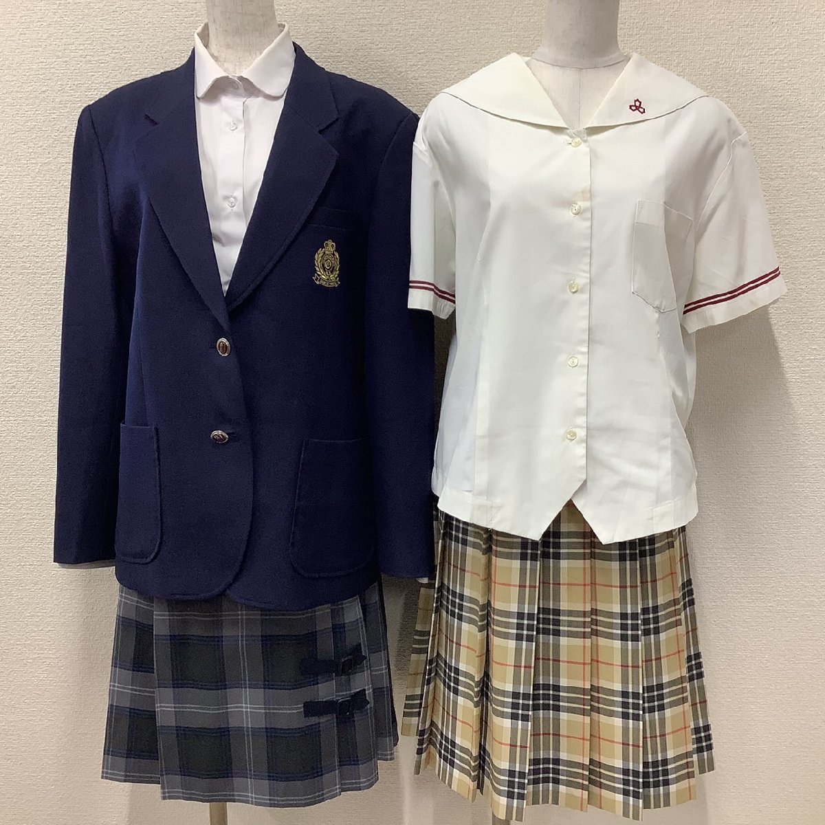 I54/Y 秋田県 雄物川高校 女子制服5点 /大きめ/LL/EL/3L/W72/丈60